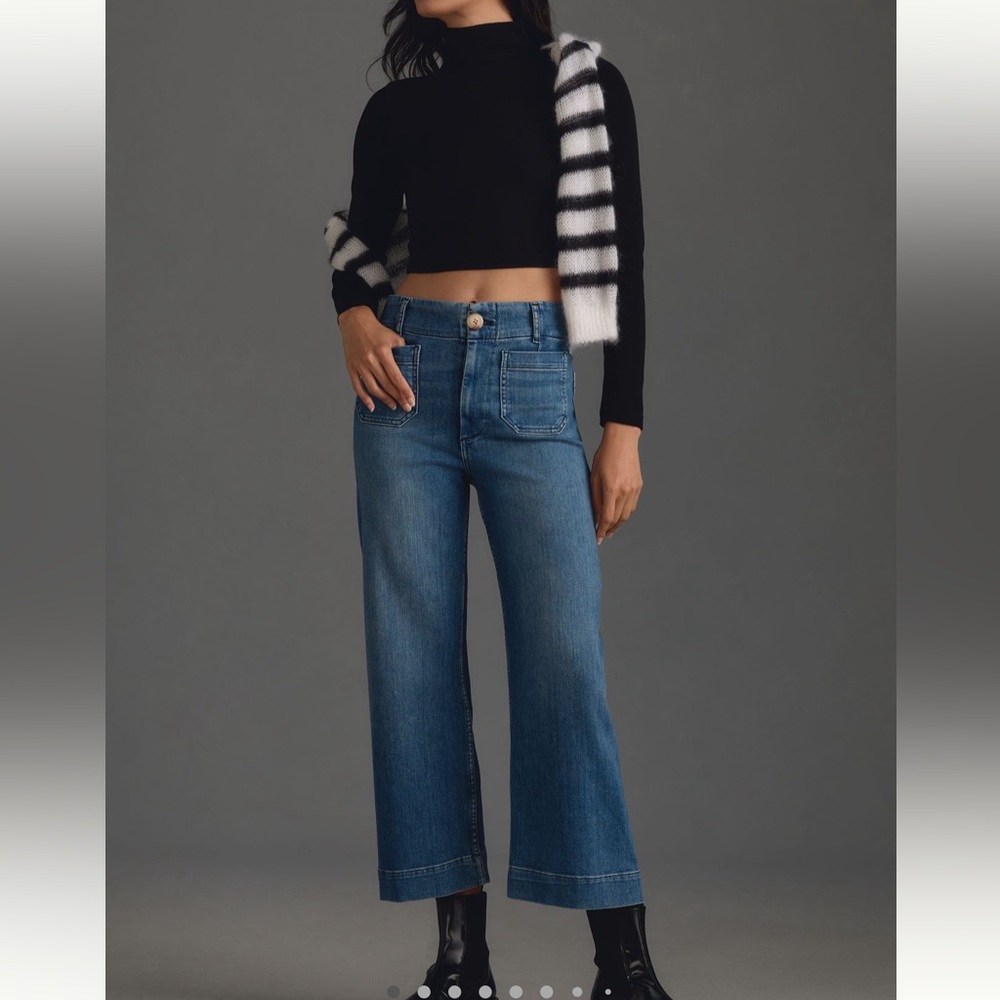 Maeve the Colette cropped high-rise wide-leg jeans size 29 nwt